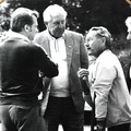 	Spordivõistlused Keila-Joal 1984 - Mati Mark seljaga, Gustav Sarri, Mihkel Aitsam selgitustööd tegemas