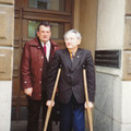 	Soome sotsiaalministeeriumi ukse ees Endel Saia ja Mihkel Aitsam 1989
